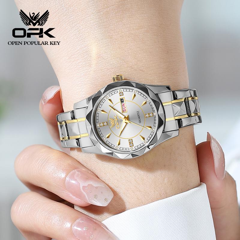 OPK Đồng hồ nữ Đồng hồ đeo tay nữ bằng thép không gỉ chống nước thời trang cỡ nhỏ Watch Đeo Tay Women 8151