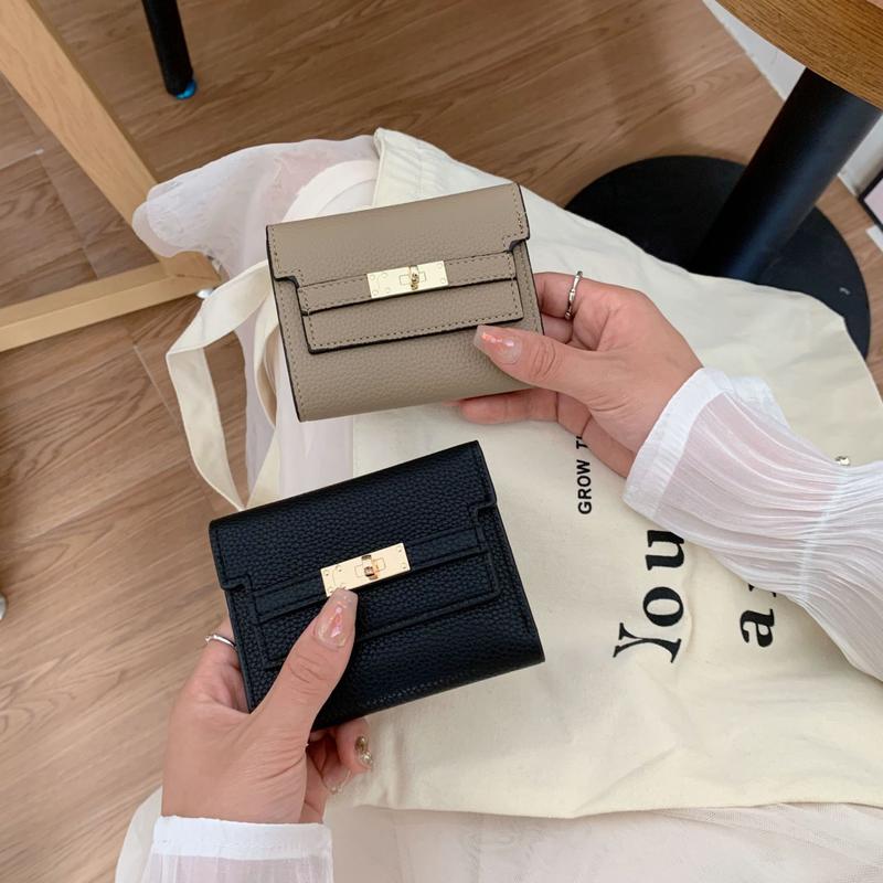 Ví Nữ, Cỡ Nhỏ, Cao Cấp, Gấp Gọn, Ví Cầm Tay Ngắn, Phong Cách Xuyên Biên Giới, Dành Cho Nữ Wallet Hình Chữ Nhật 2