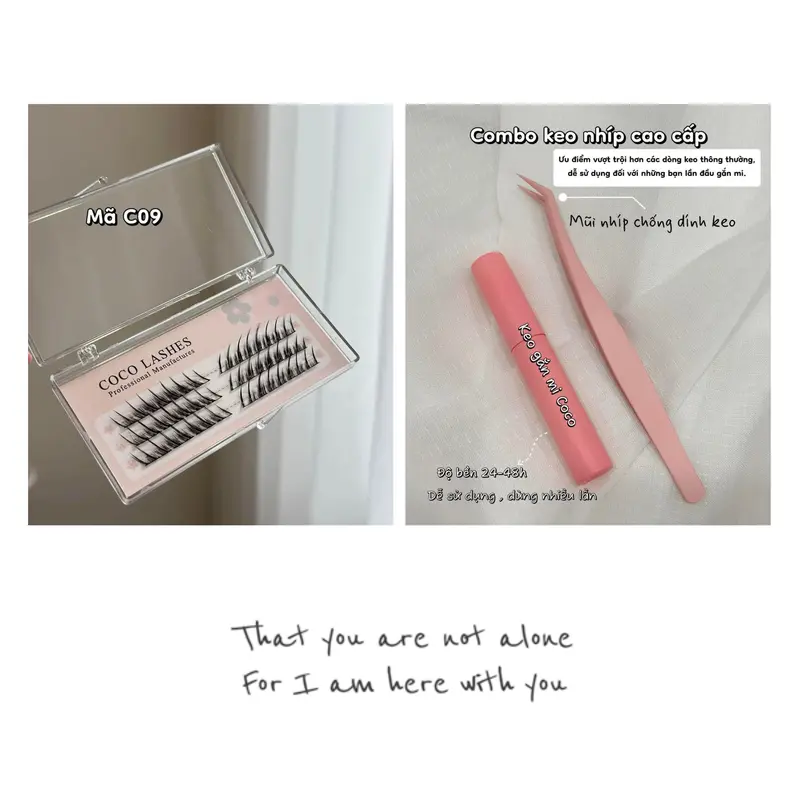 T09 - Mi Tự nối. MI rời makeup mi cụm siêu mảnh tự nhiên tặng kèm keo nhíp Trang Điểm Mỹ Phẩm Cosmetic Nữ 1