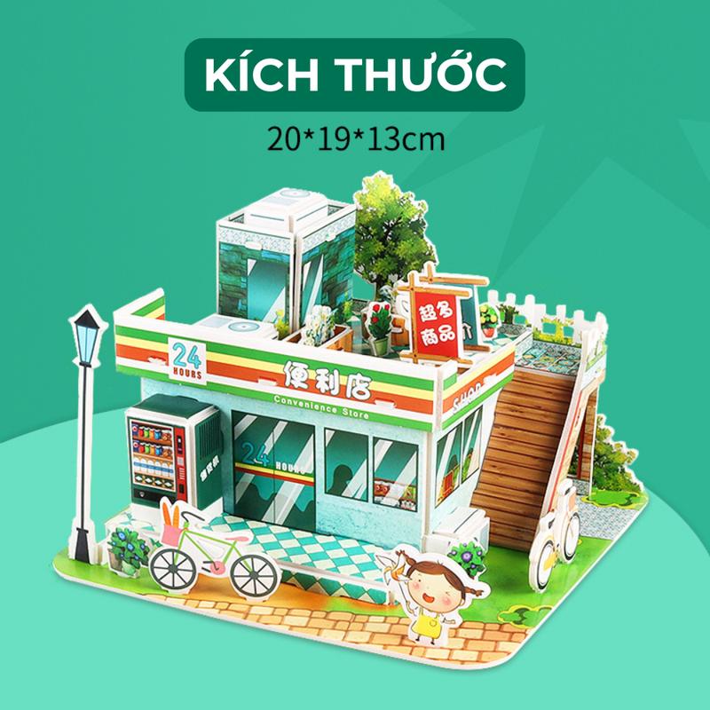 [SIZE LỚN ] Mô hình 3D Quán Trà Sữa (Khách có thể chọn nhiều mẫu phân loại)- Đồ Chơi Giáo Dục Lắp Ráp Mô Hình 3D Bằng Giấy Bìa Xốp Tháo Lắp Bộ Lắp Ráp Toy 3