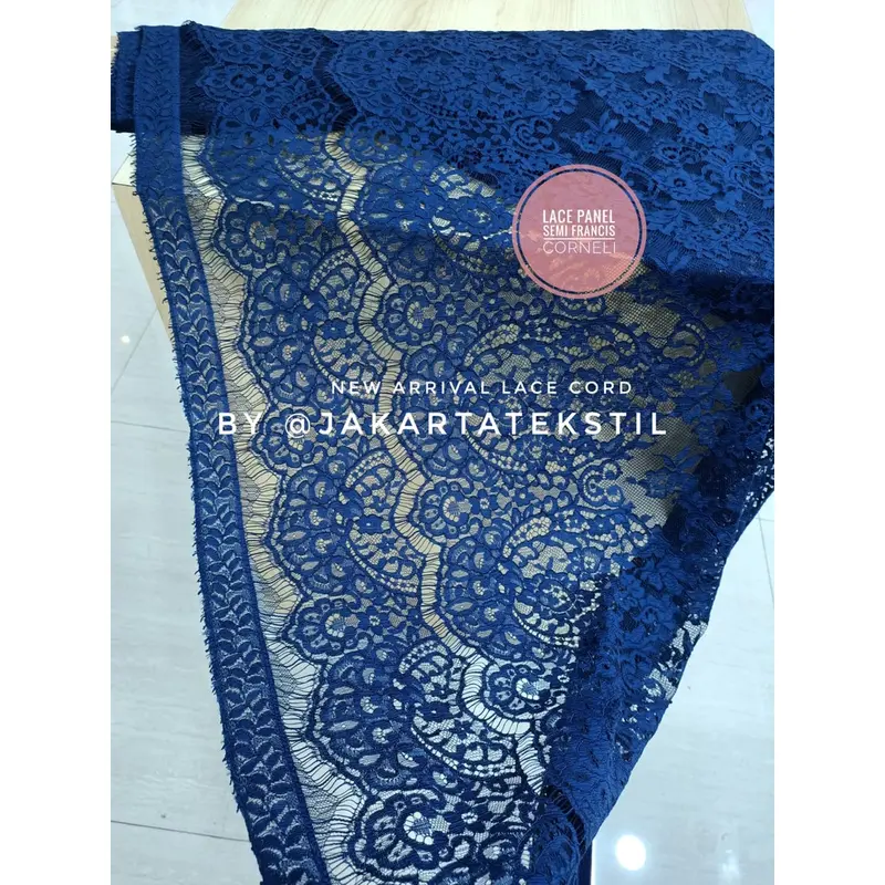 [ 453 ] KAIN LACE BROKAT PANEL SEMI FRANCIS SOLTIS CORNELI (Harga per 2.5meter x 1.45m) 6