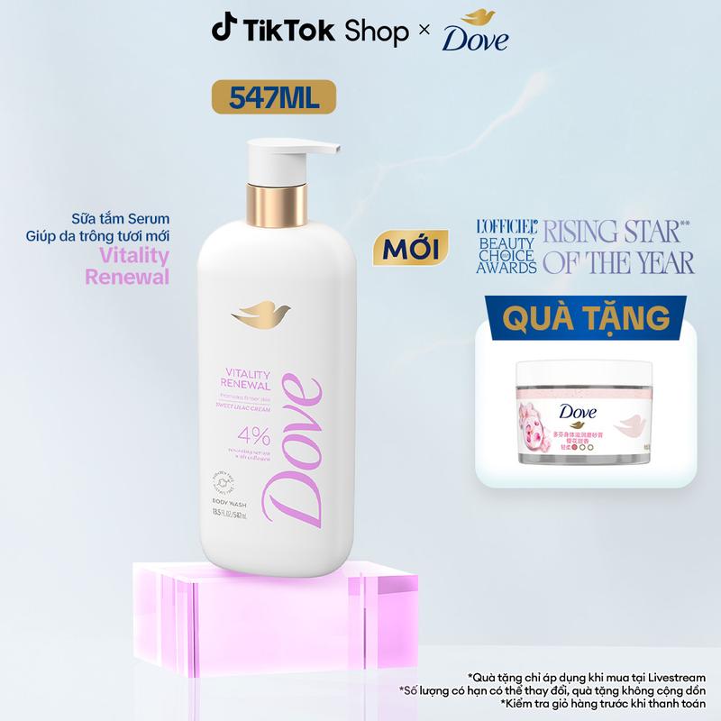 Sữa tắm Dove Serum Ngừa dấu hiệu lão hóa Vitality Renewal 547ml 1