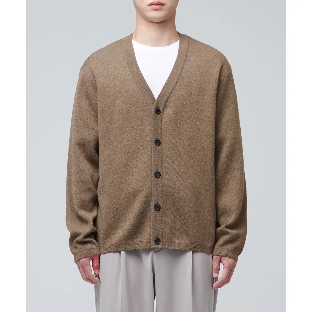 Áo len CARDIGAN nam mở khuy cổ chữ V, chất len lông cừu dày dặn, xuất Hàn dư, form rộng - 706