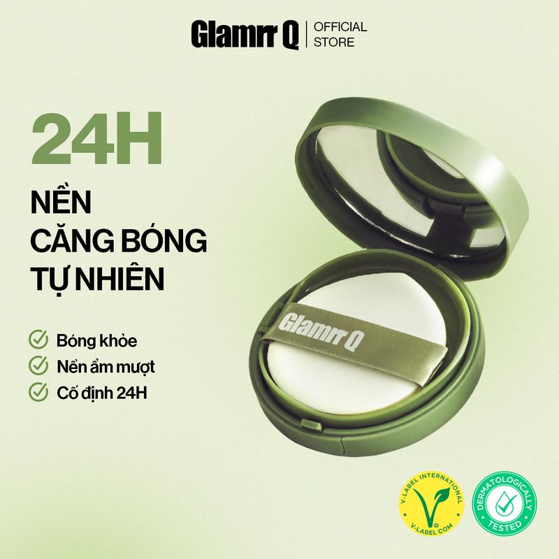 [DEAL GIẢM GIÁ] Phấn Nước Căng Bóng GLAMRR Q Vegan Super Glow Cushion SPF50+/PA++++ (1 Lõi X 15g)