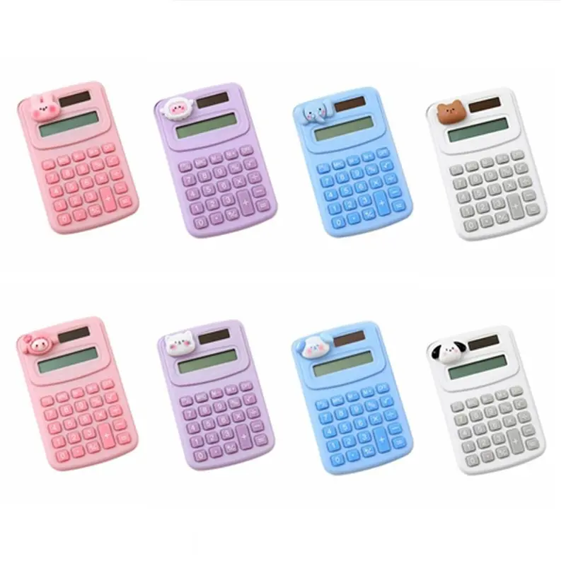 Máy Tính Mini, Chất Liệu Nhựa Bền, 8 Chữ Số, Máy Tính Toán Học Dễ Thương, Cầm Tay, Thiết Kế Hoạt Hình, Thích Hợp Sử Dụng Trong Văn Phòng, Tính Toán 3