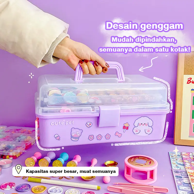 Set Cat Api Kepala: Kotak Alat Lengkap untuk Pemula dengan Partikel Lilin, Hadiah Kotak dengan Stiker Guka - Kreasi Menawan dengan Set Lengkap Cat Api Partikel Lilin Toys 4