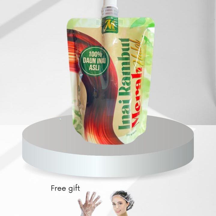 INAI RAMBUT MERAH HALAL PEWARNA RAMBUT MESRA WUDUK 250G Dye Hair ...