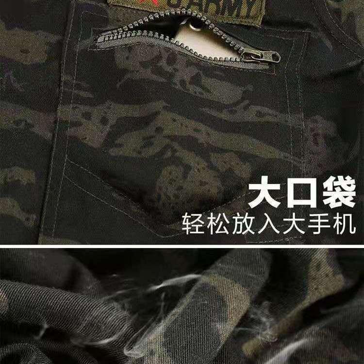 Quần áo ngụy trang, Bộ đồ nam, Mùa xuân và mùa thu, Dày dặn, Thích hợp cho thợ điện và thợ hàn, Phục Hồi ô tô, Chống Mài mòn, Quần áo bảo hộ lao động, Thích hợp cho nam và nữ, Quần áo huấn luyện quân sự Menswear Sơ Mi Có Cổ Shirt 3