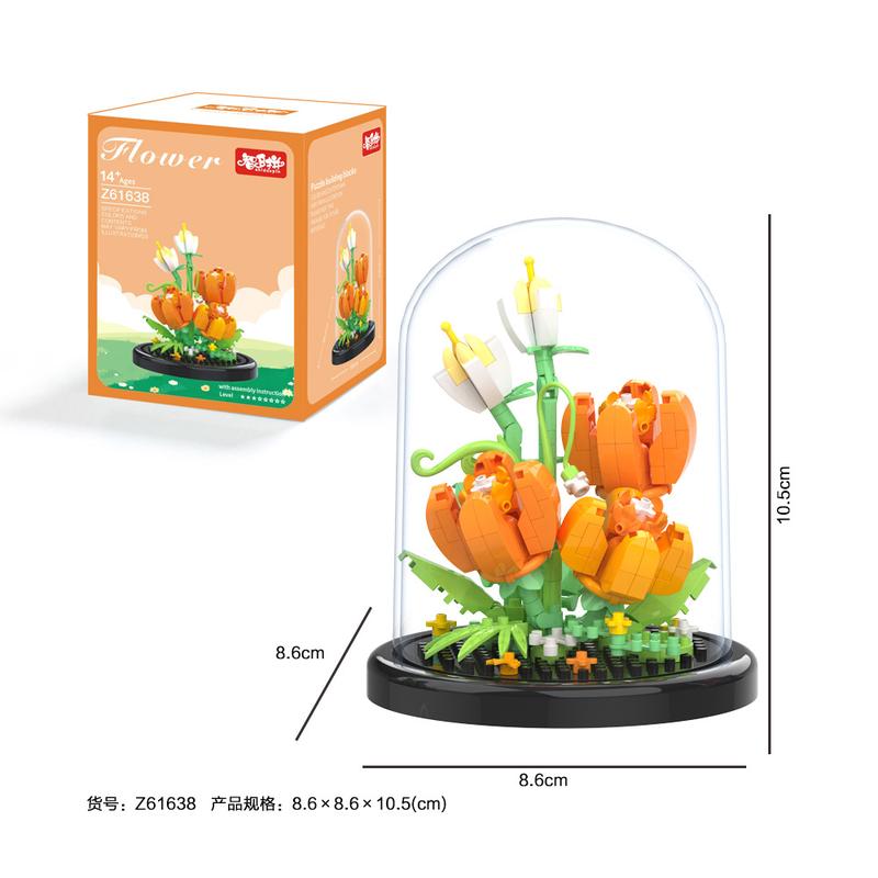 Product Introduction of [Hàng có sẵn] Khối xây dựng hoa, khối xây dựng lắp ráp, chậu cây tinh xảo, mọng nước, hoa, quà tặng sinh nhật, trang trí phòng khách, trang trí hoa, trang trí không khí, đồ chơi giáo dục phát triển của trẻ em, quà tặng trang trí Toy 6