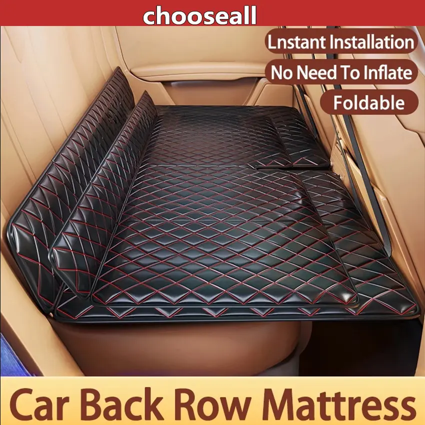 SUV Car Rear Seat Cool Pad Ice Silk Folding Bed Car  Rear Row Mattress Travel Mattress Sleeping Artifact Tilam Dalam Camping Outdoor Gear White Selimut
