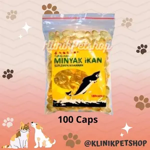MINYAK IKAN 100 caps  / vitamin anjing kucing / TUNGHAI MINYAK IKAN
