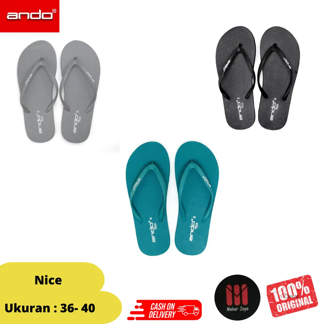 Sandal Jepit Wanita Ando Nice Original - Sendal Jepit ANDO Nice Basic Merah