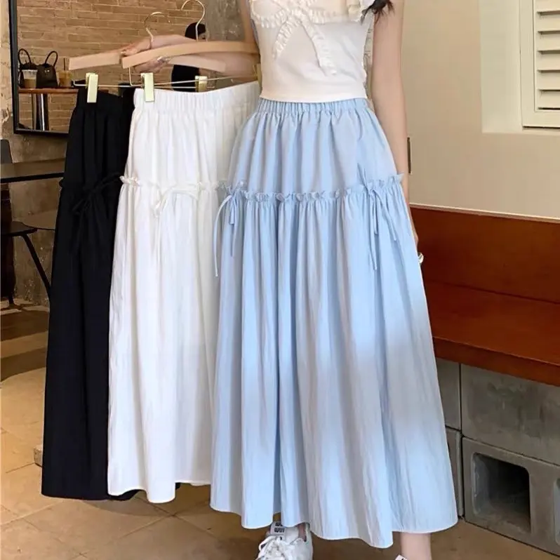 CHÂN VÁY NỮ DÁNG DÀI GẮN NƠ NHẸ NHÀNG SANG TRỌNG 905-HÀNG QUẢNG CHÂU