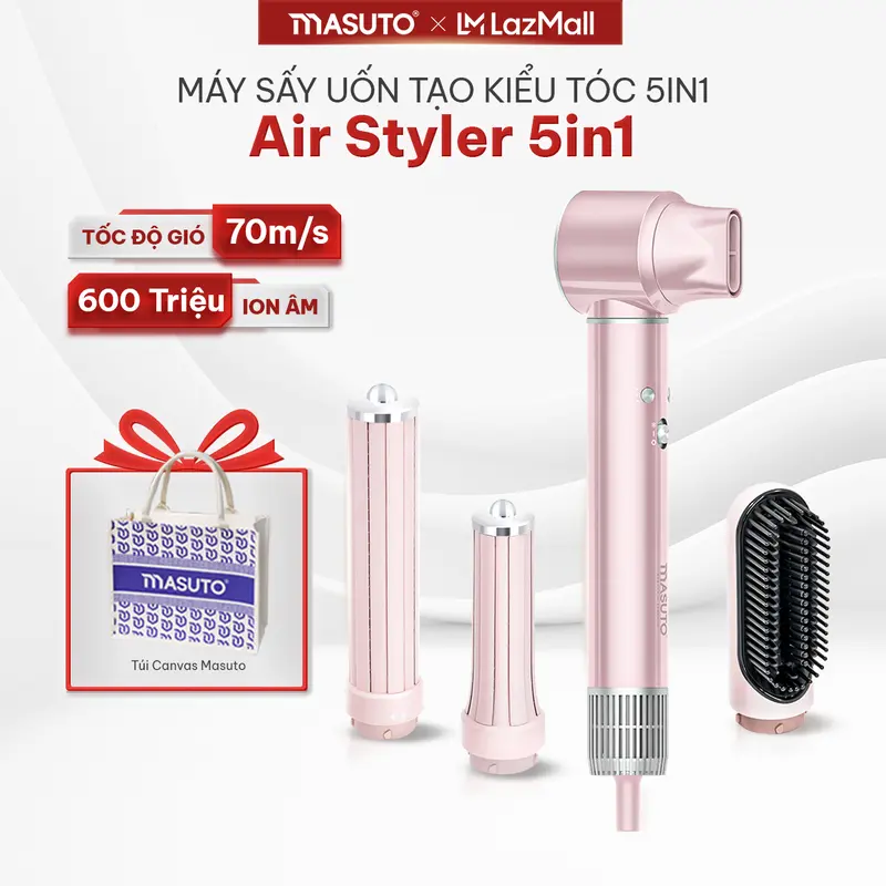 Máy Sấy Và Tạo Kiểu 5 Trong 1 Masuto AirStyler Công Nghệ Ion Bảo Vệ Tóc Tạo Kiểu Bảo Hành 24 Tháng 0