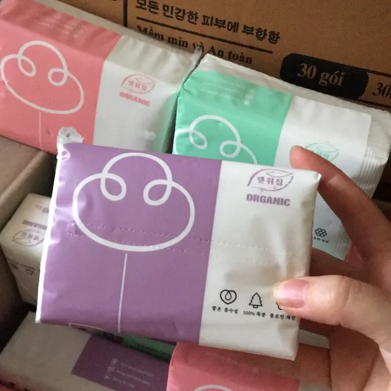 Thùng 30 gói giấy ăn rút organic hàng chuẩn cao cấp, dai mịn đẹp - giấy vê sinh cuộn 2