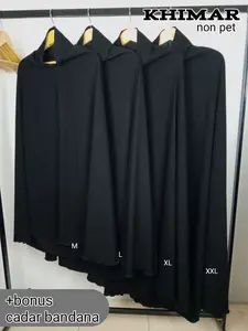 khimar set jetblack premium bonus cadar Hitam Muslim