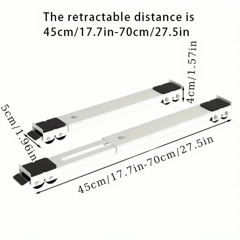 Stainless Steel Washing Machine Base, Durable Adjustable Length Anti-slip & Anti-rust Washing Machine Stand, Easy To Assemble Large Appliance Base 1