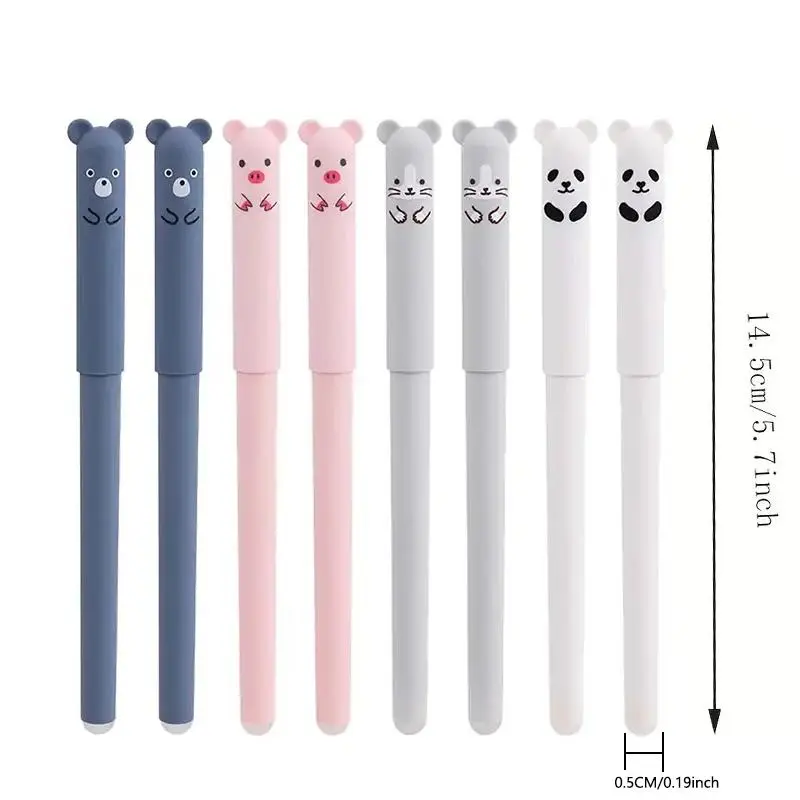 4pcs/set Cartoon Animal Design Erasable Gel Pen, Cute Writing Gel Pen, Stationery Supplies for School Office Use 1