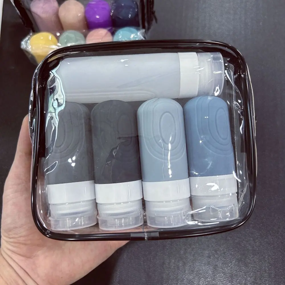 4/5/17Pcs/Set Travel Accessories 60ml/90ml Travel Refillable Bottle Set Portable Empty Lotion Pump Bottles with Storage Bag Soft Toiletry Organizer Makeup