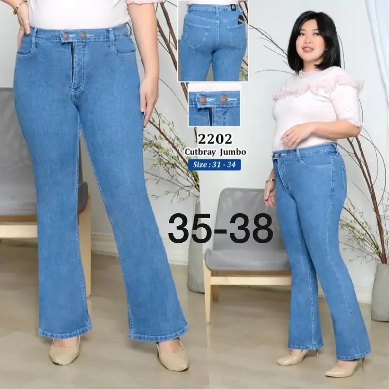 SNAB - Celana jeans cutbray kancing 2 jumbo 7