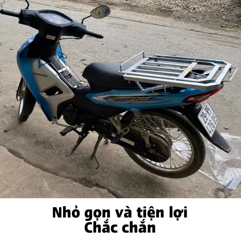 Giá xe máy liền mặt - Baga chở hàng dành cho xe WAVE và DREAM Phụ Kiện Phụ Tùng 4