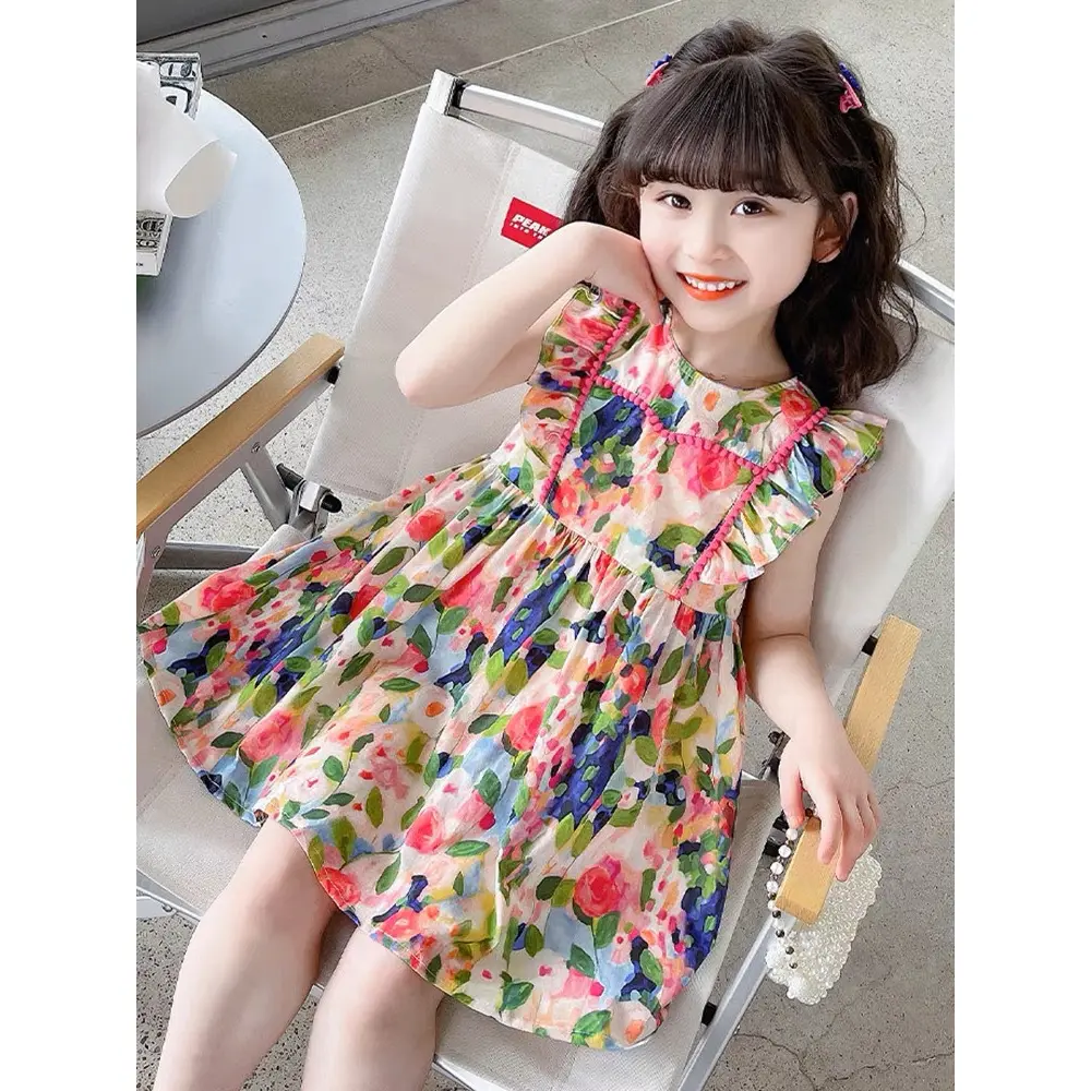 Váy hoa dáng cánh tiên điệu đà cho bé gái 8-45kg cao cấp Happy Kids G31