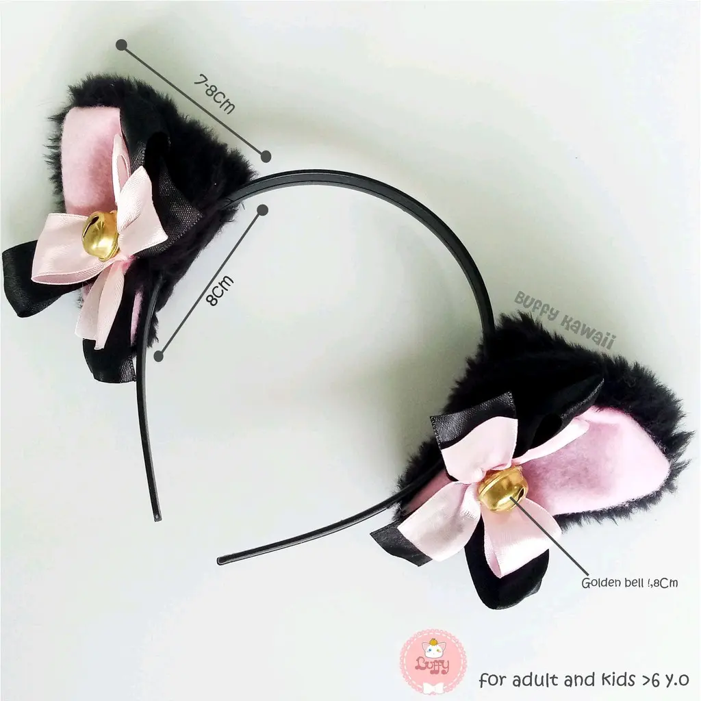 Bando kucing BLACKPINK nekomimi cosplay kawaii ear cat furry halloween pita lonceng