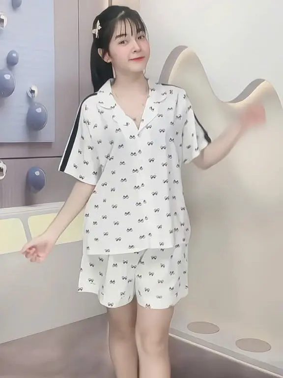 Đồ bộ bigsize 50-100kg bộ đùi lụa hàn, đồ mặc nhà nữ mềm mát Nhung Áo Women Voi