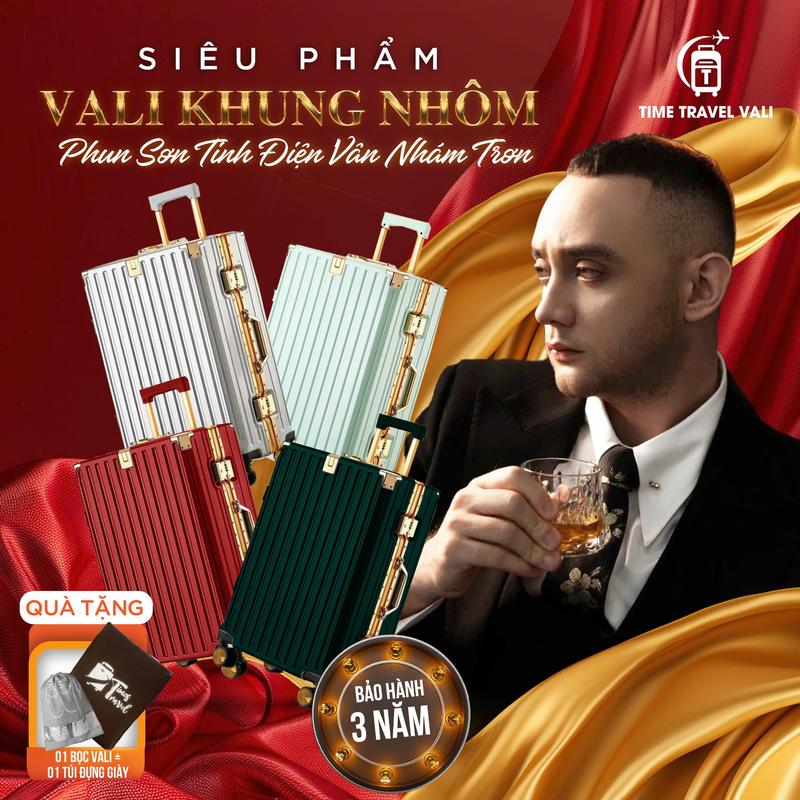 NB3689+ ( Bản giới hạn Vàng Gold ) Vali du lịch khung nhôm khóa sập có khay đựng cốc, thiết kế 2 ngăn khoá kéo tiện lợi (Bản nâng cấp không chìa khoá) - Bảo Hành 5 Năm Nam times travel hộp đựng cứng nhẹ vali