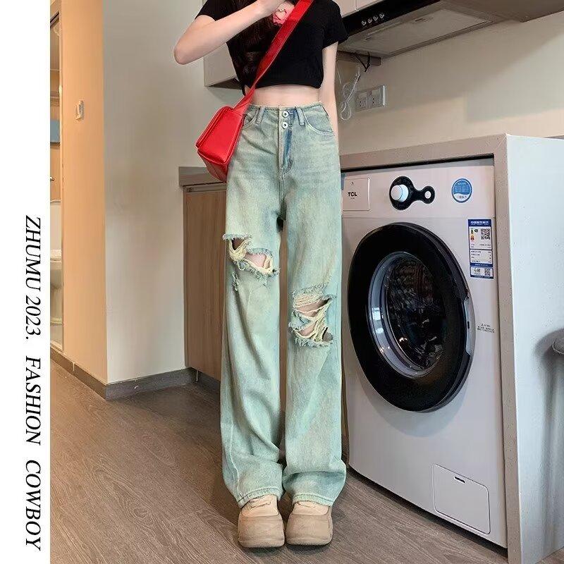 Product Introduction of Quần Jean Rách Thẳng Cổ Điển Phong Cách Cổ Điển Đường Phố Cao Cấp Mỹ, Xu Hướng Ins, Hàng Mới Về Mùa Hè, Dành Cho Nam Và Nữ, Hợp Xu hướng Menswear Pants 18