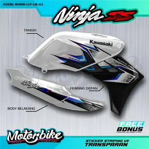 Striping Variasi NINJA SS Transparan Kode SNSS-UV / Stiker Striping Transparan UV Ninja SS motif Simple Custom Motor Motorcycle