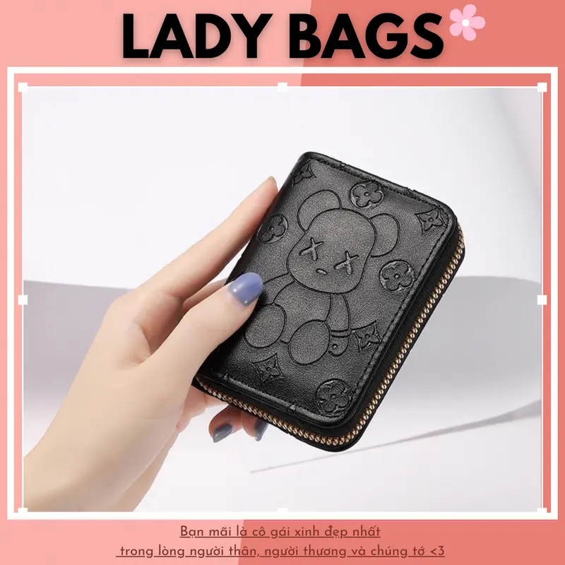 Ví Gấu mini nhiều ngăn nhỏ gọn Gấu mochi/Gấu nâu dễ thương trẻ trung cute dành cho bạn gái HOT TREND CV125 0