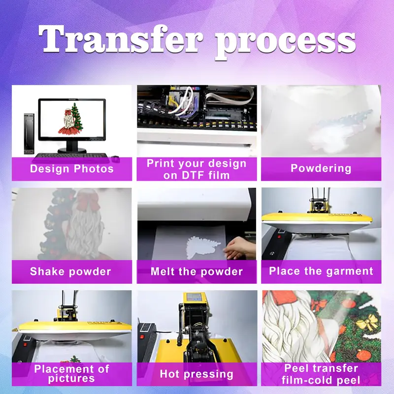 Film for DTF Printer, 10 Sheets Direct Printing Thermal Transfer Film, DIY Transfer Film for T-shirt, Fabric, Clothing & Accessories 4