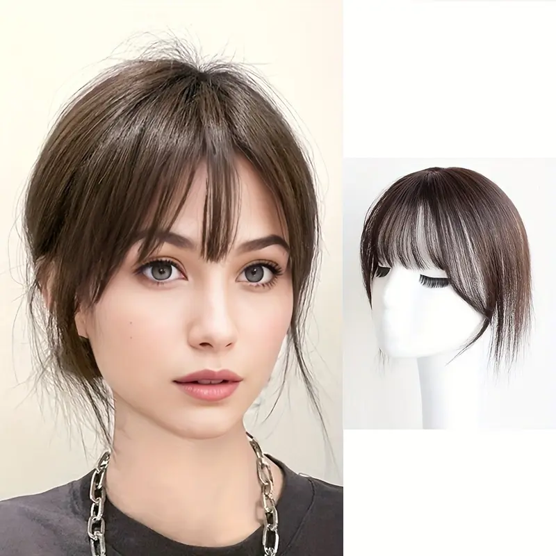3D French Style Bangs Topper With Hair Bangs Synthetic Hair Clip In Hair Extensions For Daily Use Hair Accessories Hair
