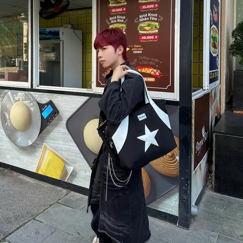 Túi STAR V4 unisex - SLYOUR Bag , chất liệu dù trần bông, chống sốc, kháng nước, vừa lap 15inch túi đeo chéo & túi đeo vai khóa kéo tote (SV4) Chữ Nhật 6