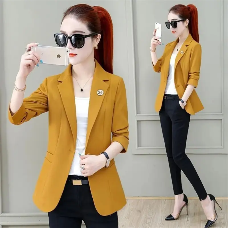 Jaket Sut Kecil, Pendek, Musim Bunga Baru, Nipis, Fesyen, Atasan Formal