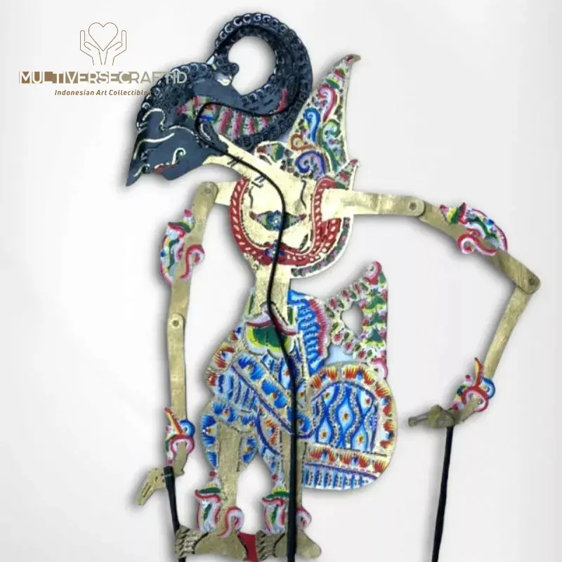 Wayang Kulit ASLI Arjuna Sasrabahu Bahan Kulit Sapi Kualitas Biasa Ukuran Standar Dalang