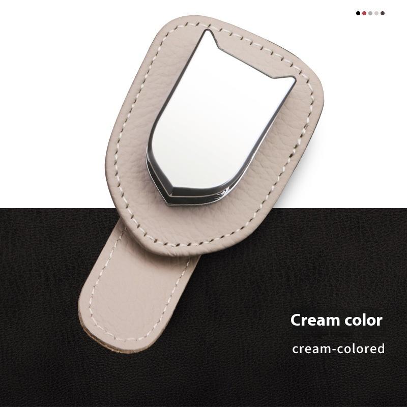 Car Sunshade Glasses Clip Multifunctional Bill Storage Car Sunglasses Bracket Creative Cow Leather Car Supplies 9