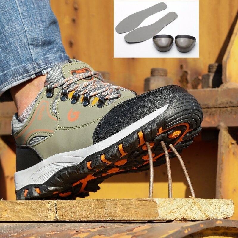 Brand GenGeGo( 3 Days Delivered COD)Men's Safety Shoes Work Shoes Men's Work Boots Steel Toe Shoes Puncture Outdoor Construction Safety Sneakers Men Steel Toe Work Safety Boots 6