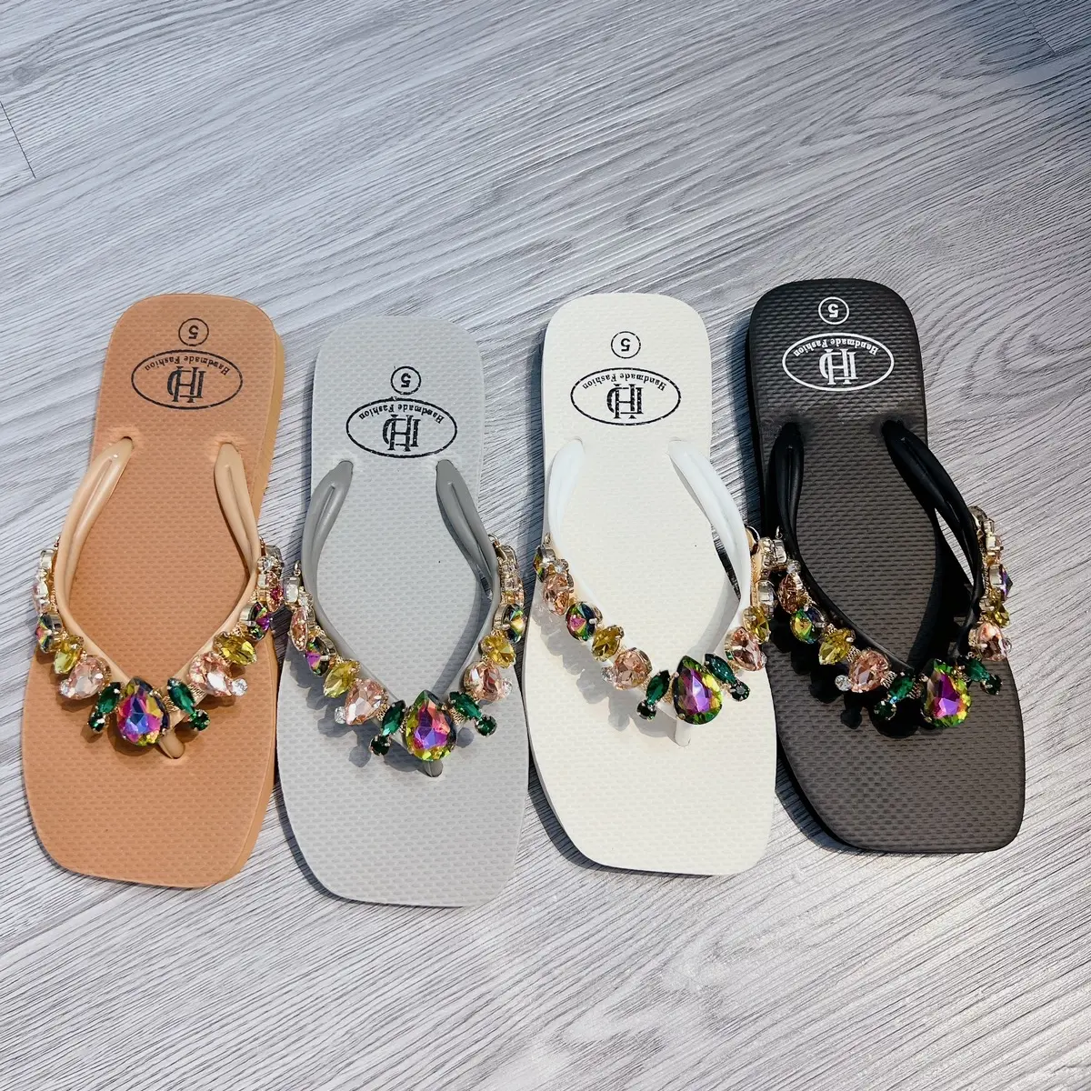 CATHYCLOSET - DÉP ĐÁ NGŨ SẮC ĐẾ CAO SU (có sz 40) Nữ DéP Shoes GiàY
