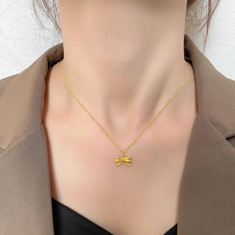 Product Introduction of 18K gold plated butterfly shape pendant necklace, exquisite design niche, women's klavikula chain, affordable luxury, titanium steel necklace does not fade, 2024 0