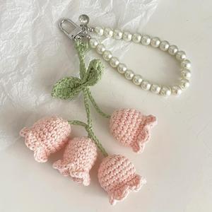 Llavero de cuerda con ganchillo de Flor de Mayo, 1 pieza colgante de estilo boho para decoración de habitación, regalo de cumpleaños perfecto, recuerdo de fiesta