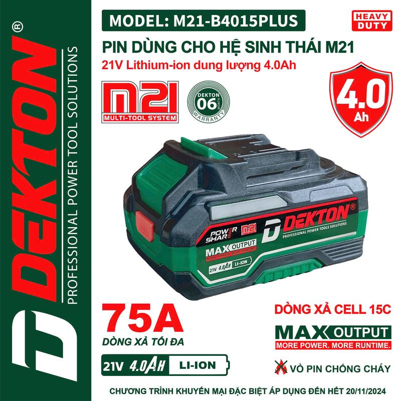 PIN DEKTON M21 GEN 2 PRO-GEN 3 PRO-Pin B4000M-B4015PROMAX-4EVE-4Ah-5Ah-6Ah Plus