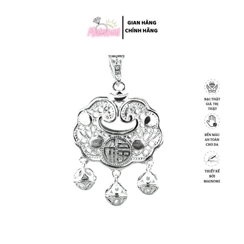 Mặt khánh trường thọ bạc ta MAINOMI dây chuyền lắc tay lắc chân đều được