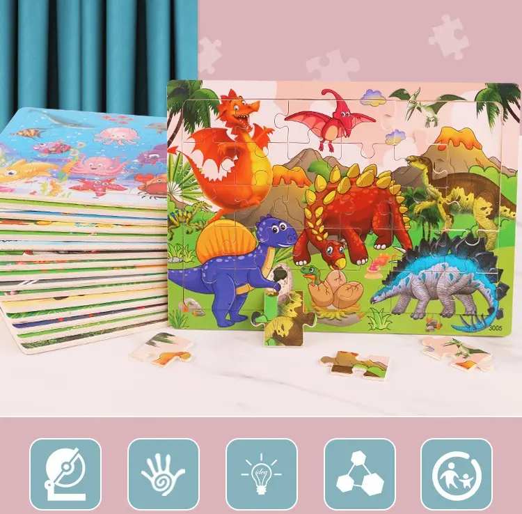 MAINAN EDUKASI ANAK PUZZLE KAYU 30 PCS KARAKTER LUCU / JIGSAW PUZZLE 0
