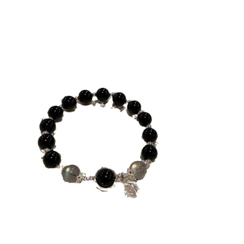 Vòng Tay Mắt Mèo Quả Cầu Zircon Màu Đen, Dành Cho Nữ, Vòng Tay Hạt Tròn, Phong Cách Tươi Mới Mùa Hè, Thanh Lịch Và Làm Sáng, Bạn Thân, Hàng Mới Về 4