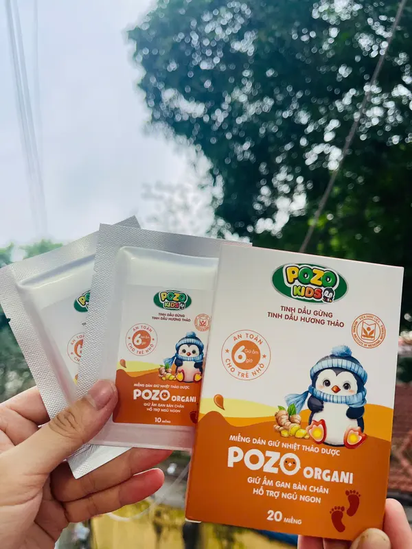Miếng Dán Giữ Nhiệt Thảo Dược POZO ORGANI - Giữ Ấm Gan Bàn Chân, Hỗ Trợ Ngủ Ngon, Phòng Cảm Lạnh, Hỗ Trợ Lưu Thông Khí Huyết - Hộp 20 Miếng 3