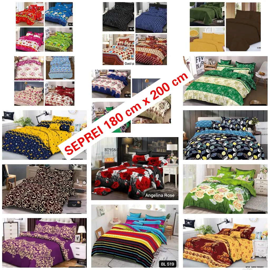 Sprei karakter dan seprei motif ukuran 180 x 200