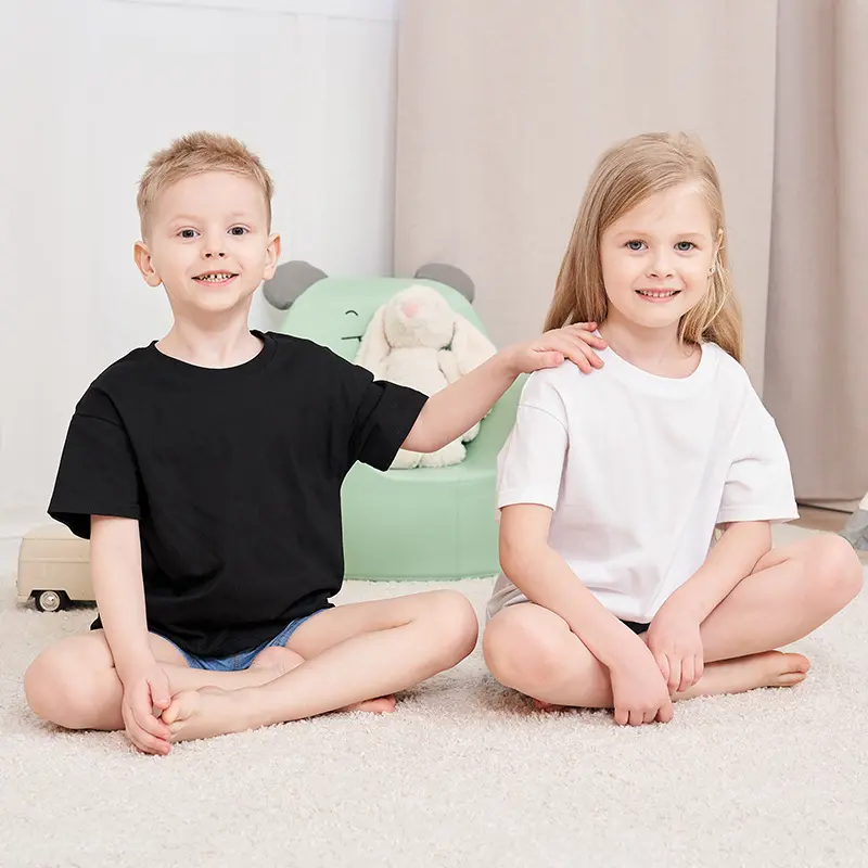 Summer thin T-shirt for baby girls & boys cotton short sleeve Korean casual infant solid top clothes sleeve white T-shirt round neck pullovers top