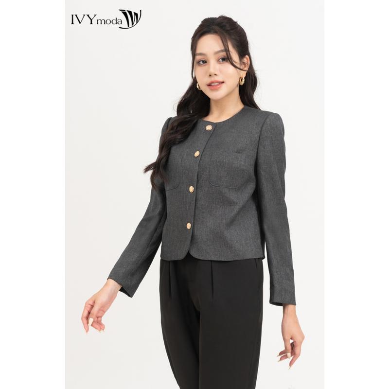 ÁO KHOÁC TWILL DÁNG LỬNG IVY moda dành cho Nữ MS 67T0224